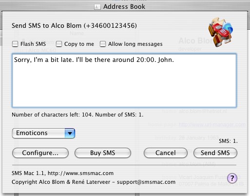 unable to send sms from mac